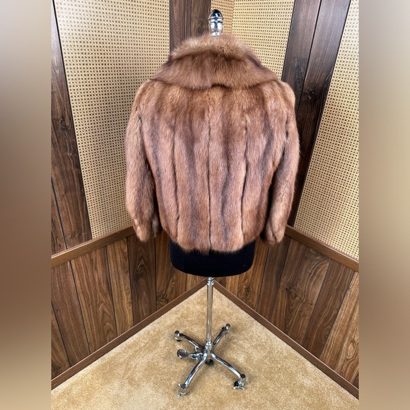 BEAUTIFUL VINTAGE NATURAL RUSSIAN SABLE FUR COAT JACKET BOLERO SMALL 4 - 6 - Picture 5 of 10